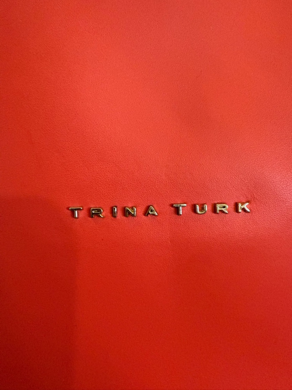 Trina Turk Coral-Peach Pebbled Tote - Picture 10 of 11